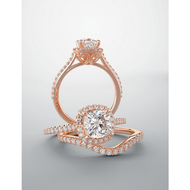 3 rose gold diamond rings