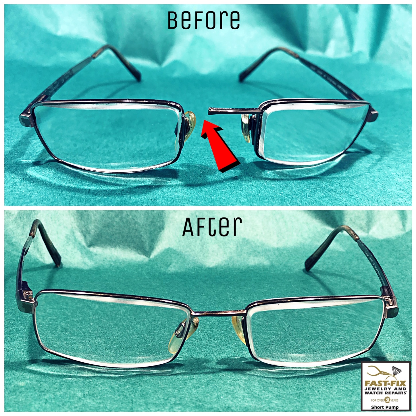 We can repair broken eyeglass frames