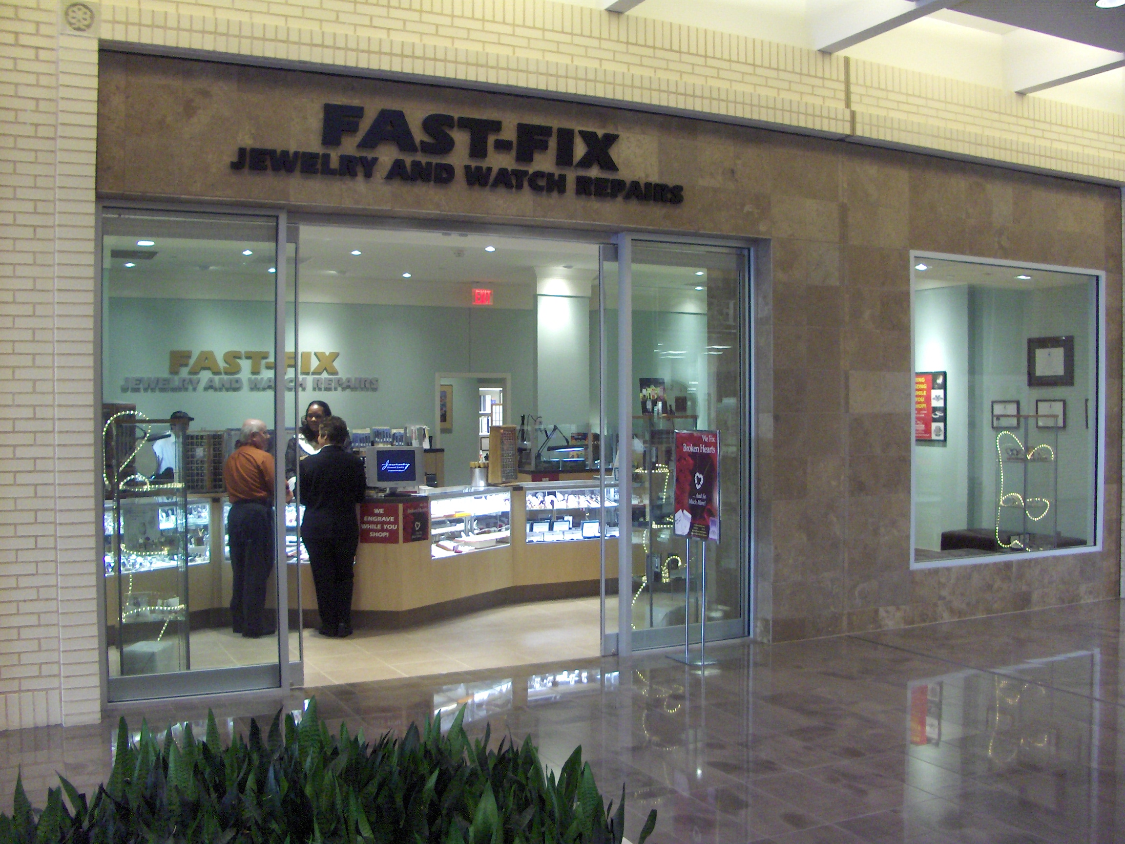 Store front of Fast-Fix store in Northpark center, in Dallas, TX