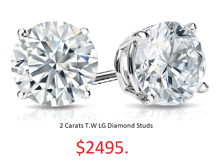 14k LG Diamond studs earrings Certified VS1-G availble in white or yellow 14k gold