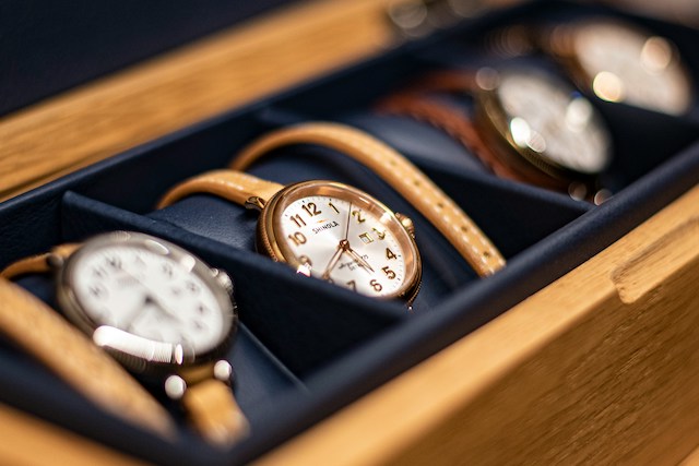 A row of timeless watches.